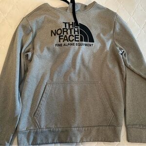 The North Face Grey and Black Logo Hooded Pullover